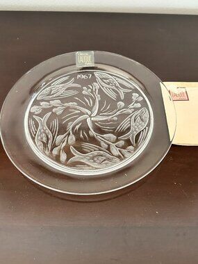 Vintage Lalique 1967 Clear Cristal Plate New